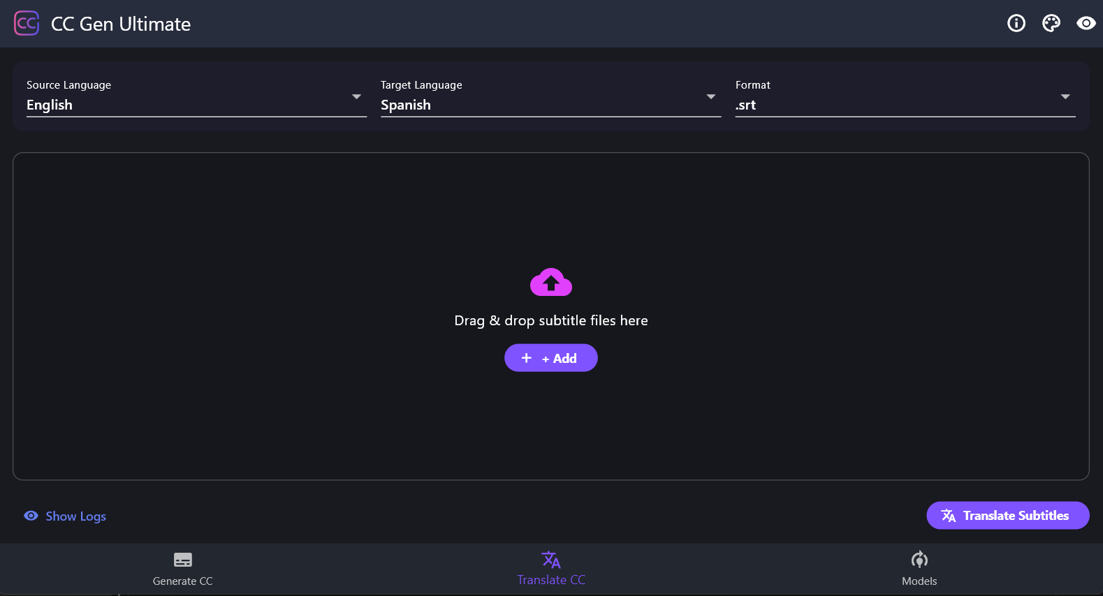 Main Dashboard - File Upload & Processing